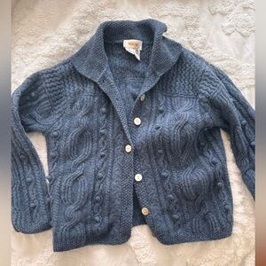 Talbots Cable Knit Wool Sweater Cardigan